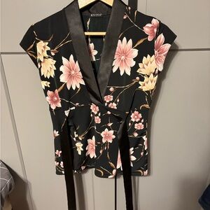 Black Floral Women's Blouse